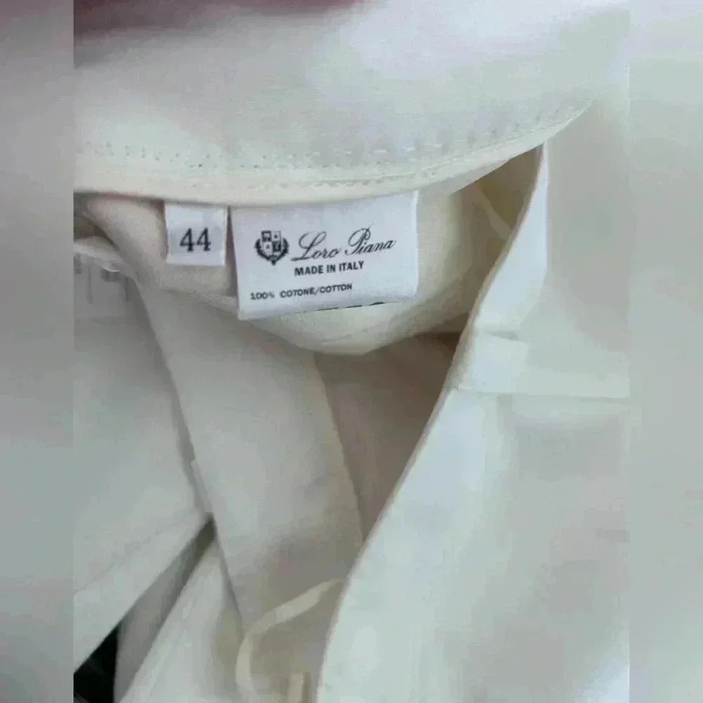 NWT Loro Piana trousers in off white size 44 made in Italy US 10 Missing Buttons - Picture 9 of 14